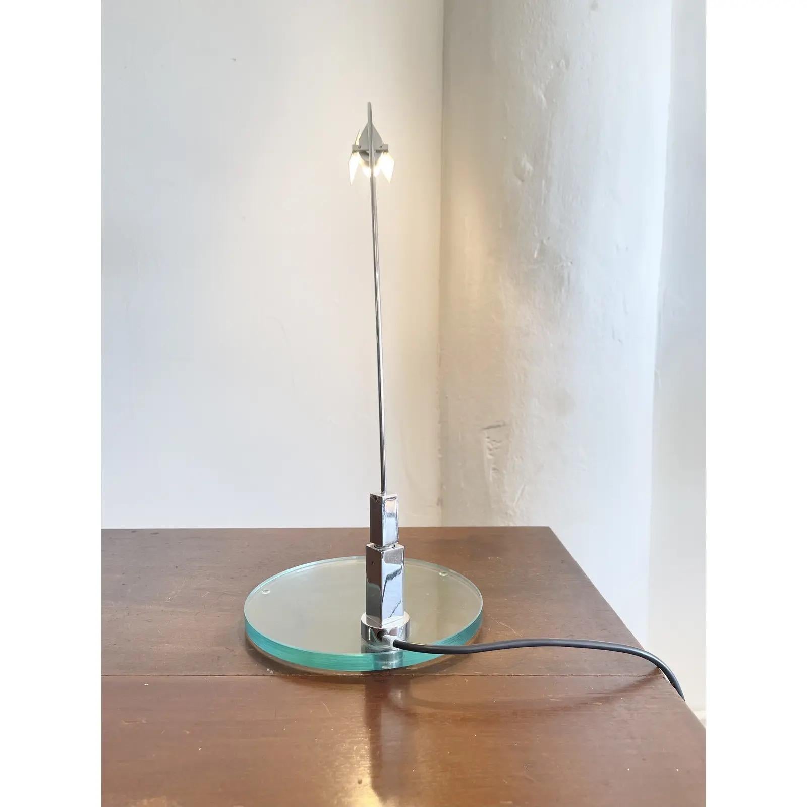 20th Century Alvaro Siza Fontana Arte Falena Italian Table Lamp in Chromed Metal, Designed in For Sale
