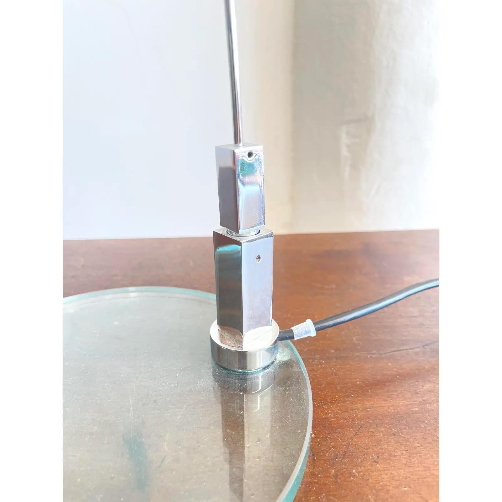 20th Century Alvaro Siza Fontana Arte Falena Italian Table Lamp in Chromed Metal, Designed in For Sale