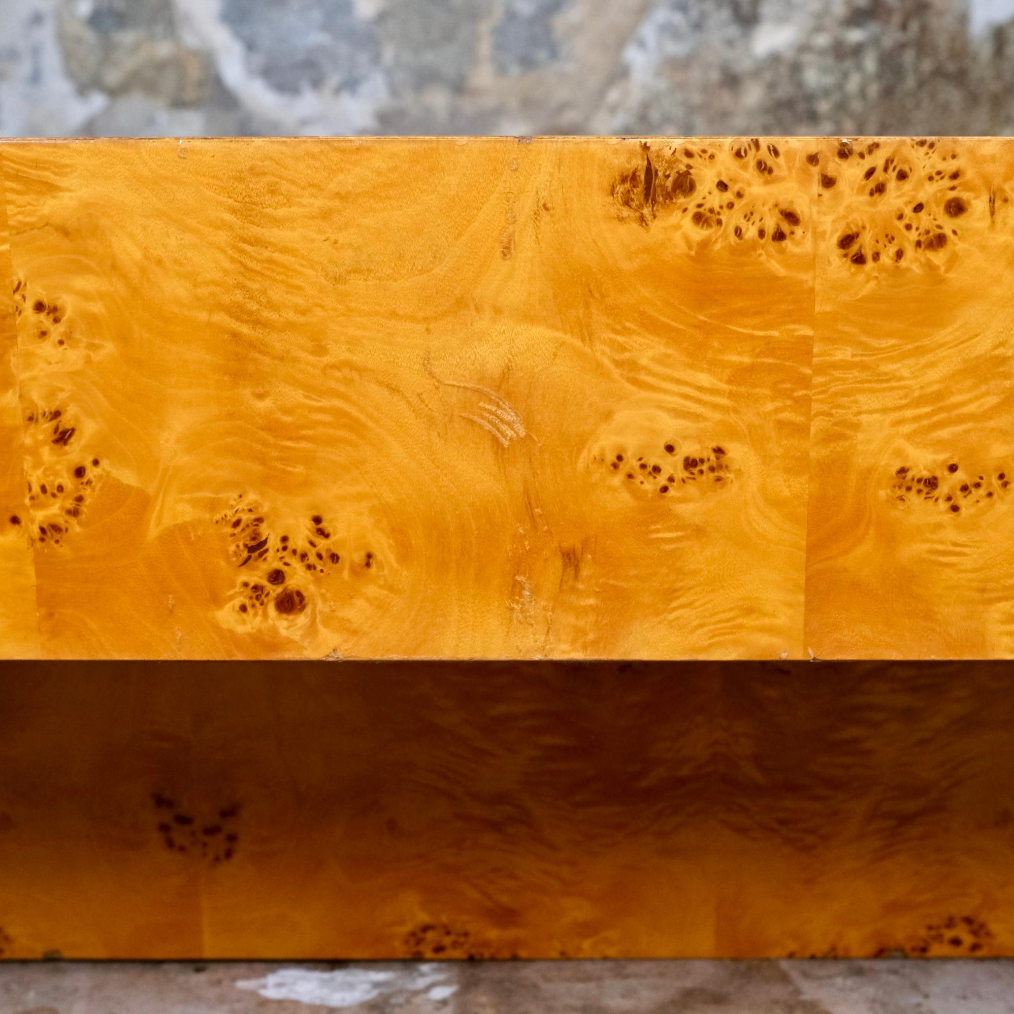 Tavolino Alveo in radica e ottone di Willy Rizzo per Mario Sabot, 1972 in vendita 8