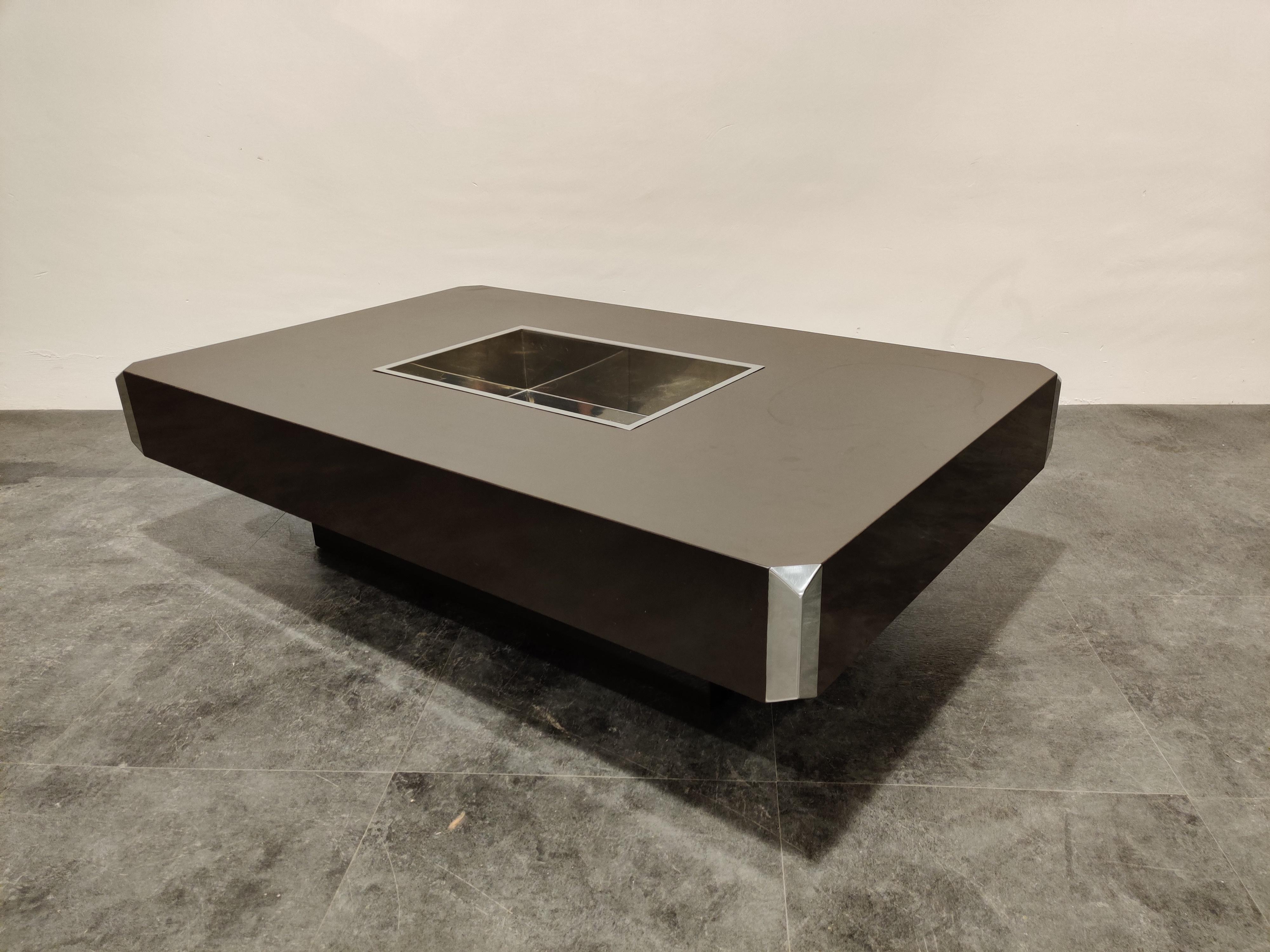 Aluminum Alveo Coffee Table by Willy Rizzo, 1970s