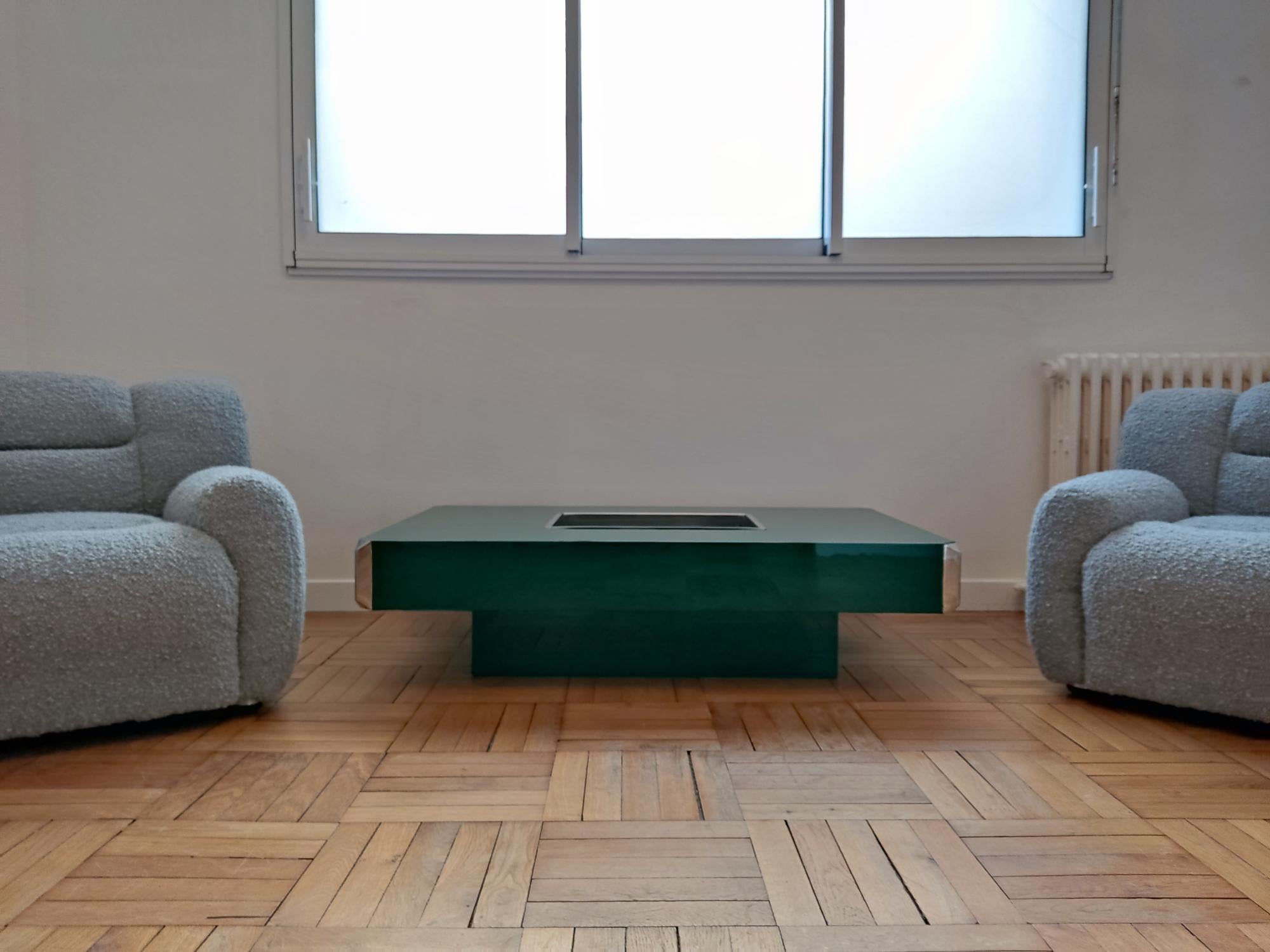 Alveo coffee table by Willy Rizzo for Mario Sabot 8