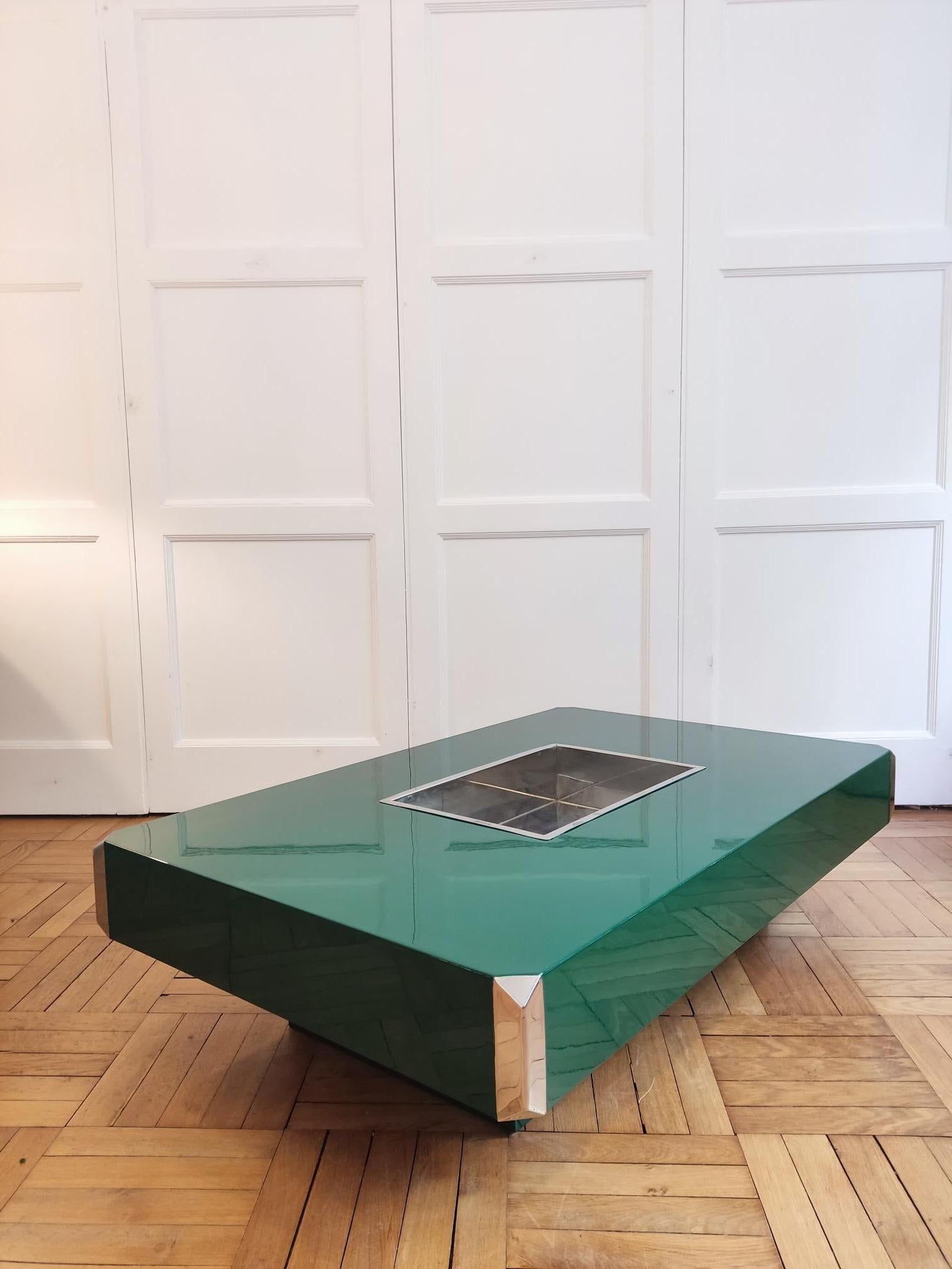 Alveo coffee table by Willy Rizzo for Mario Sabot In Good Condition In Paris, FR