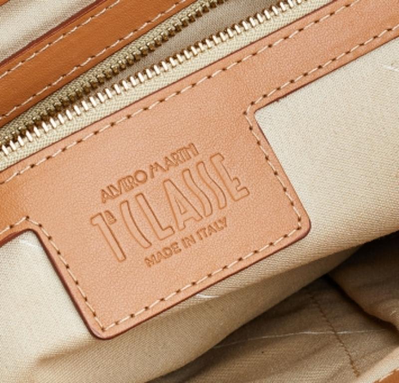 Alviero Martini 1A Classe Bolso de piel beige Naranja en venta