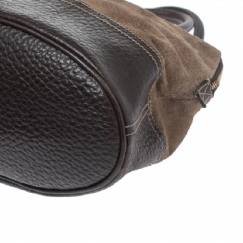 Alviero Martini 1A Classe Brown Fabric and Leather Satchel For Sale 1