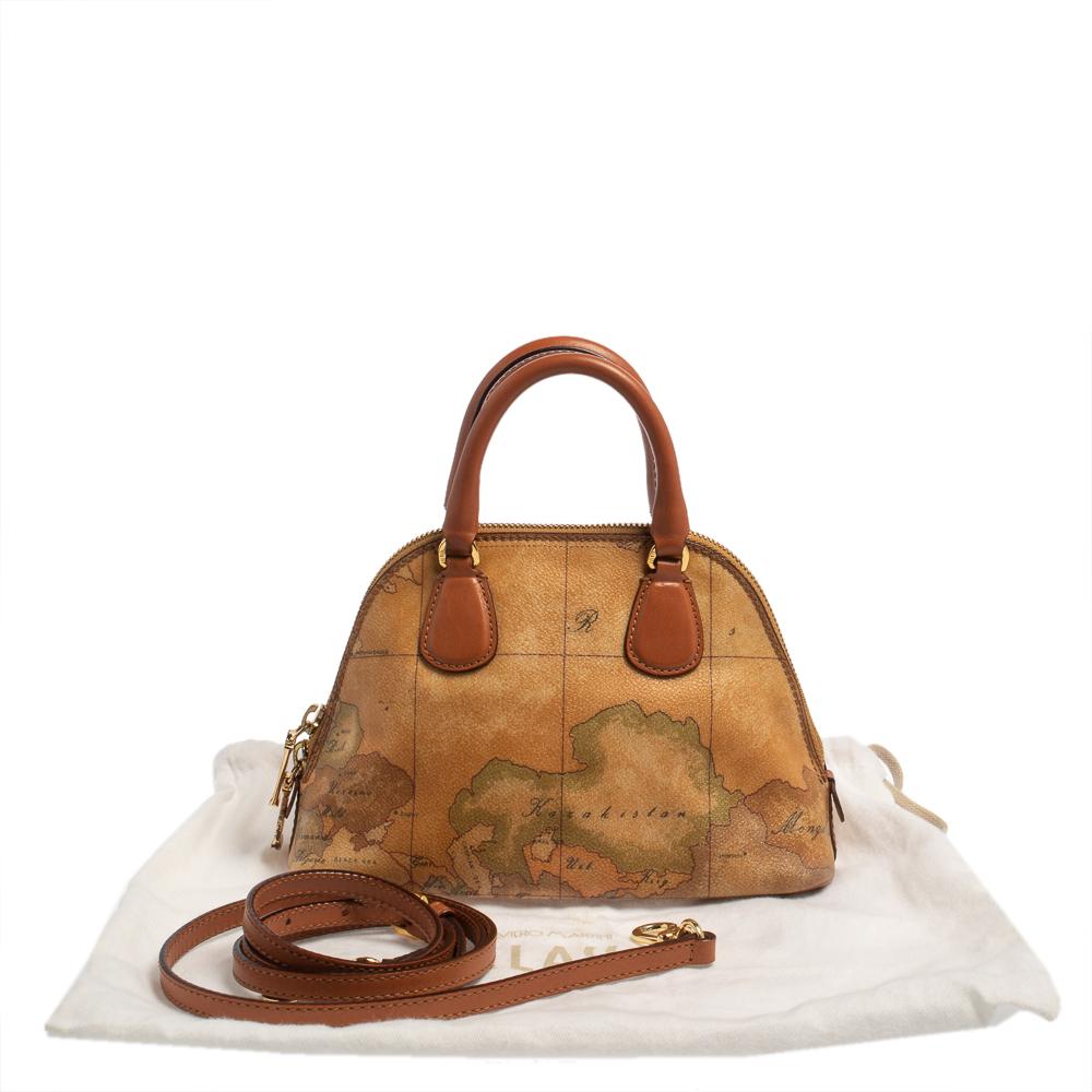 Alviero Martini 1A Classe Brown Geo Print Canvas and Leather Crossbody Bag 4