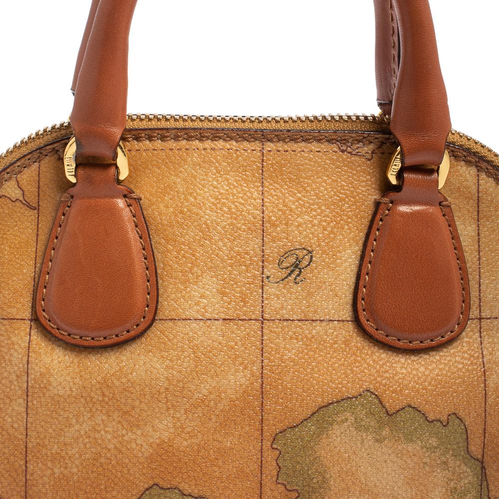 Alviero Martini 1A Classe Brown Geo Print Canvas and Leather Crossbody Bag 2
