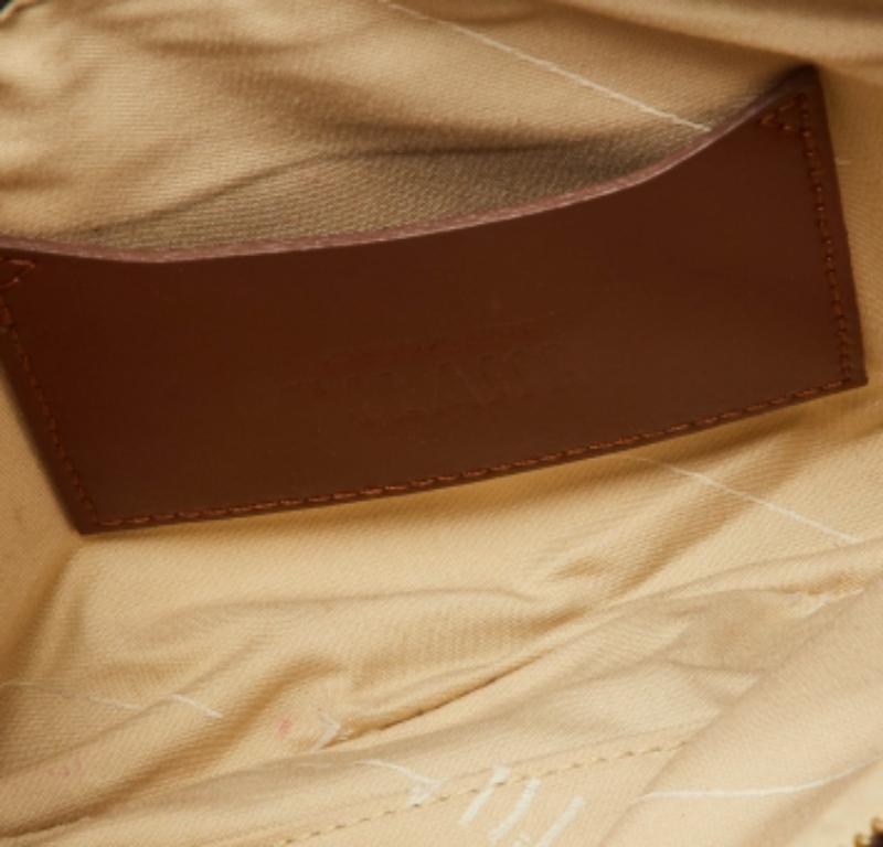 Alviero Martini 1A Classe Borsa baguette in pelle e pitone marrone con zip in vendita 1