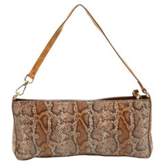 Alviero Martini 1A Classe Borsa baguette in pelle e pitone marrone con zip