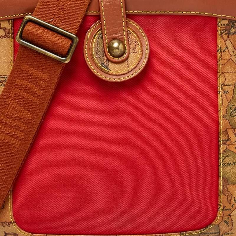 Donna Alviero Martini 1A Classe Geo Print Borsa messenger in tela Coates e pelle con pattina