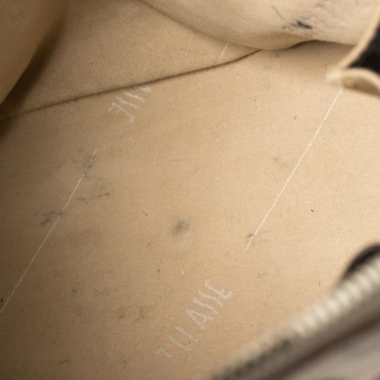 Alviero Martini 1A Classe Grey Geo Print Coated Canvas Dome Satchel For Sale 1