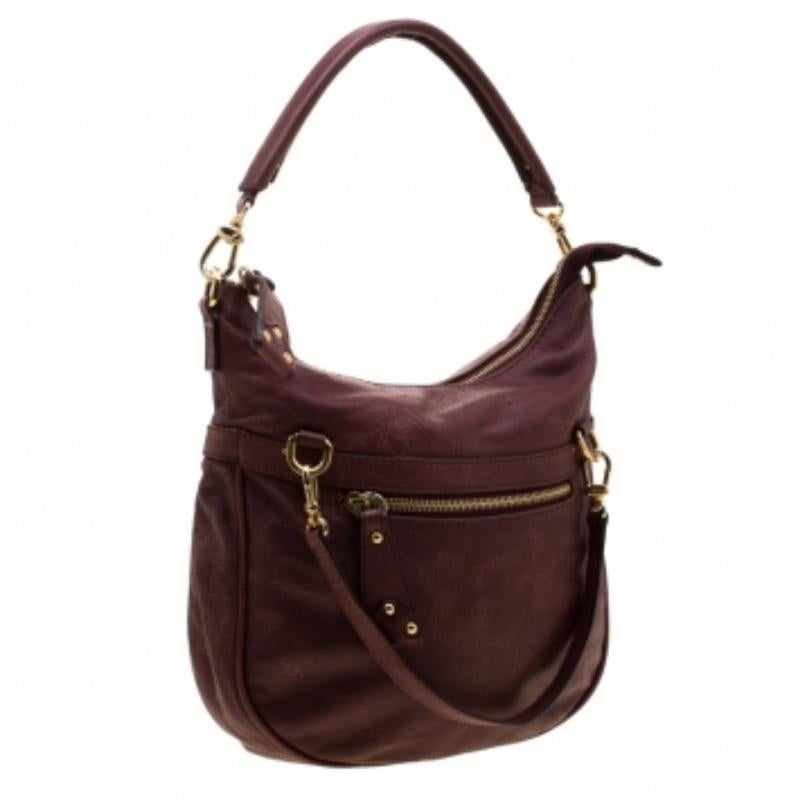 Alviero Martini 1A Classe Marron Borsa a tracolla in pelle goffrata a forma di mappa in vendita 3