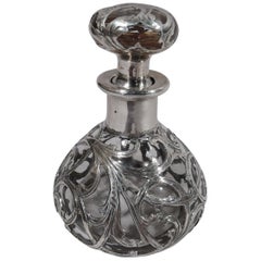 Alvin Art Nouveau Sweet and Pretty Silver Overlay Perfume Bottle