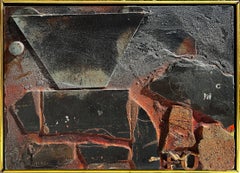 Pintura collage en piedra de pizarra - Artista afroamericano