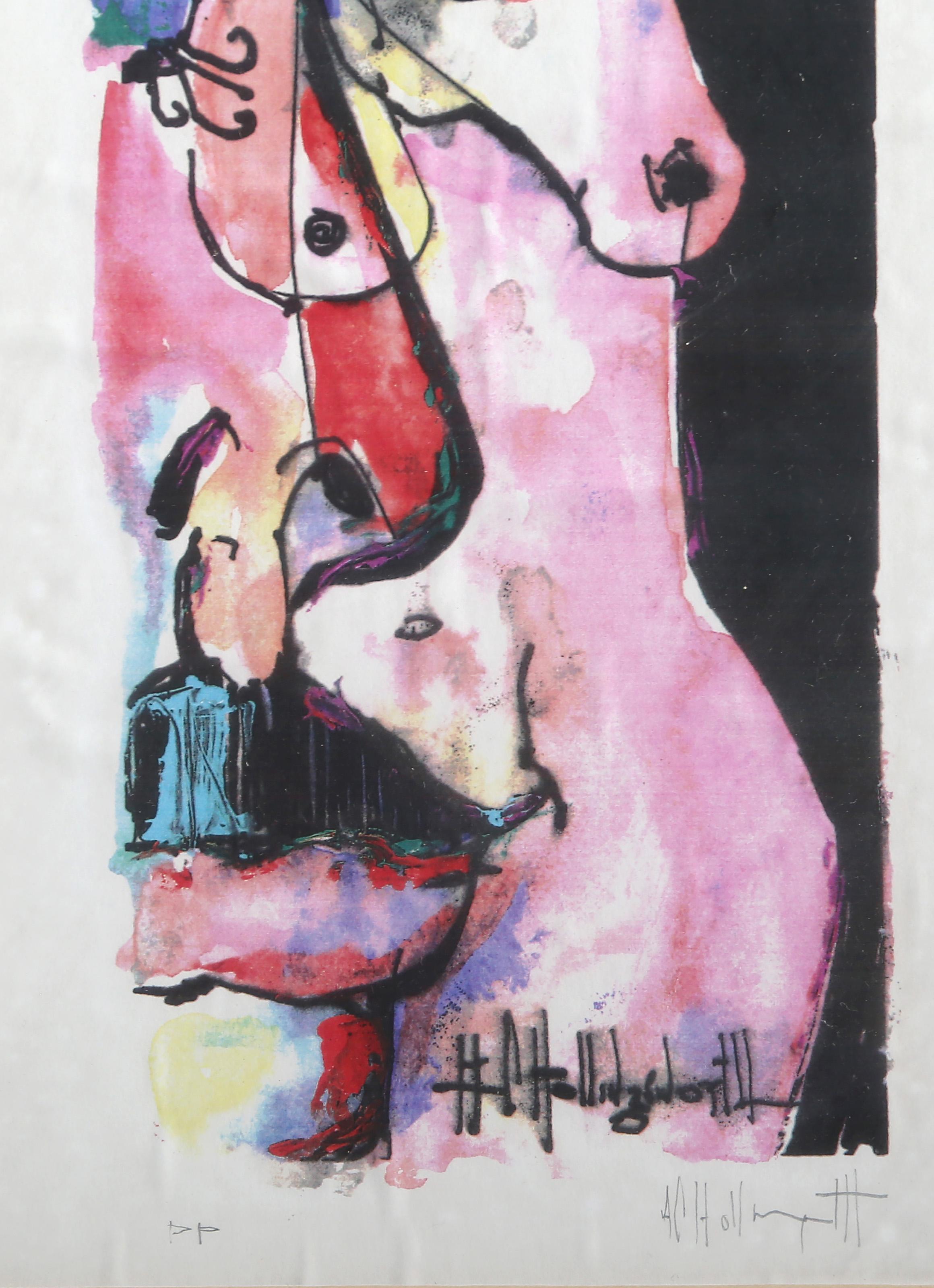 Equis Equitude, litografía cubista de Alvin Carl Hollingsworth - Print Cubista de Alvin C. Hollingsworth