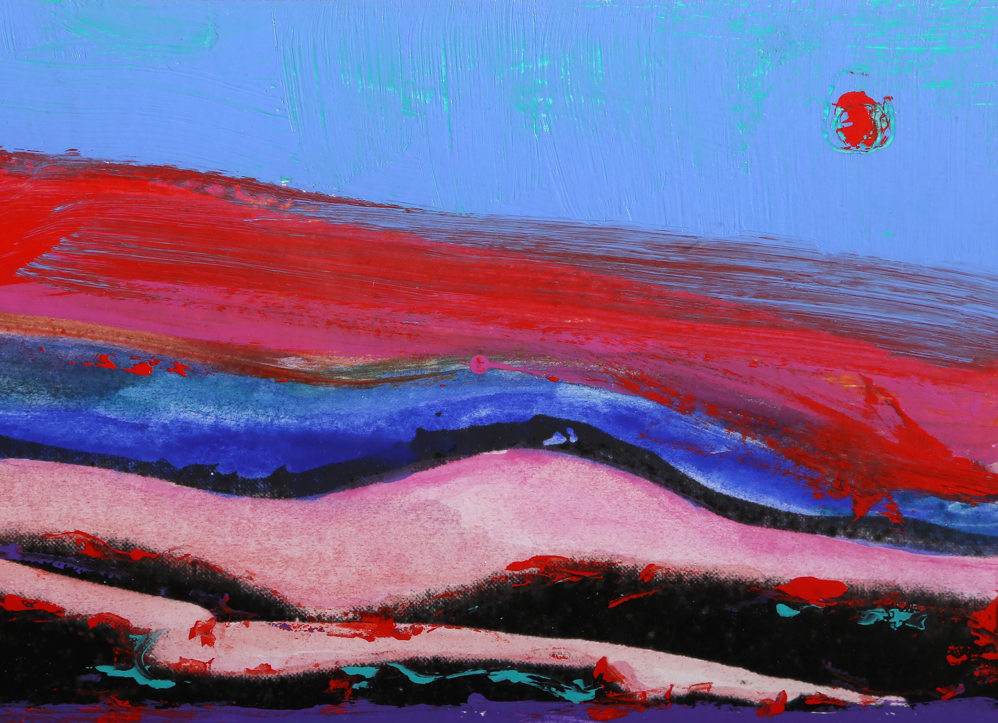 Desnudo en corriente en chorro, monocopia abstracta de Alvin Carl Hollingsworth - Print de Alvin C. Hollingsworth