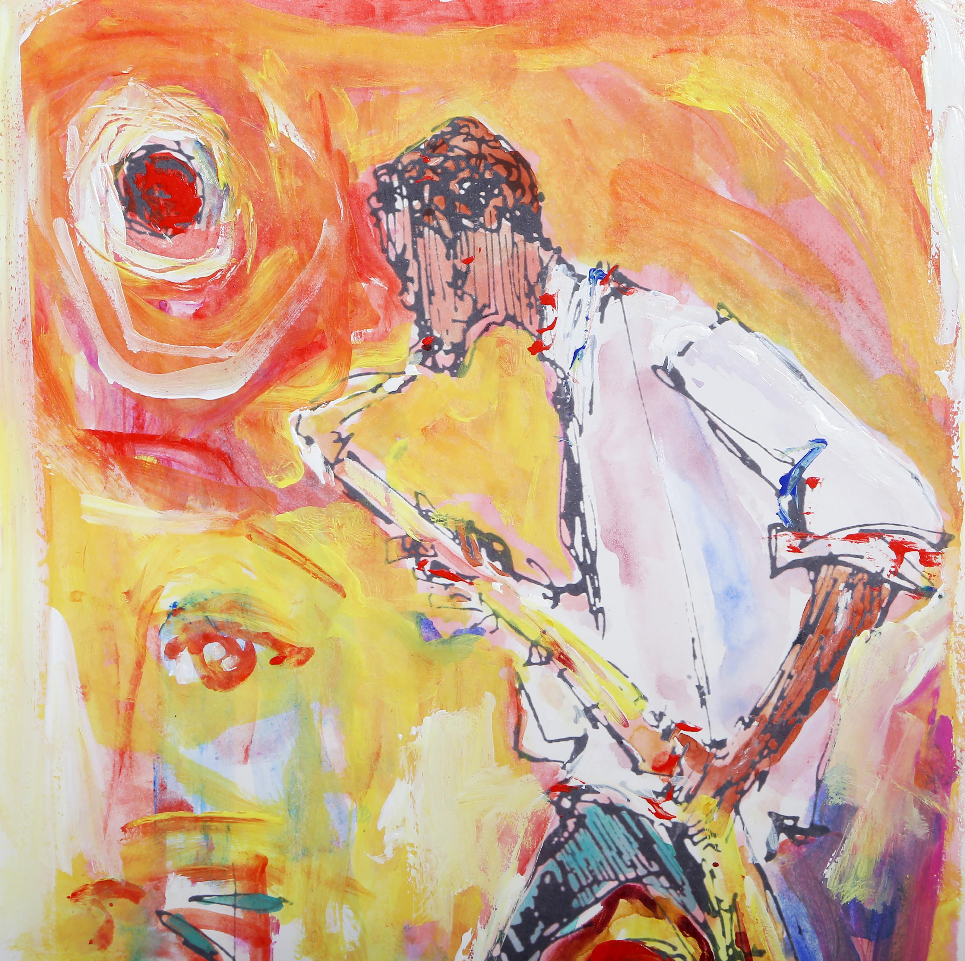 Le Jazz Hot, Litografía moderna coloreada a mano de Alvin Carl Hollingsworth - Print de Alvin C. Hollingsworth