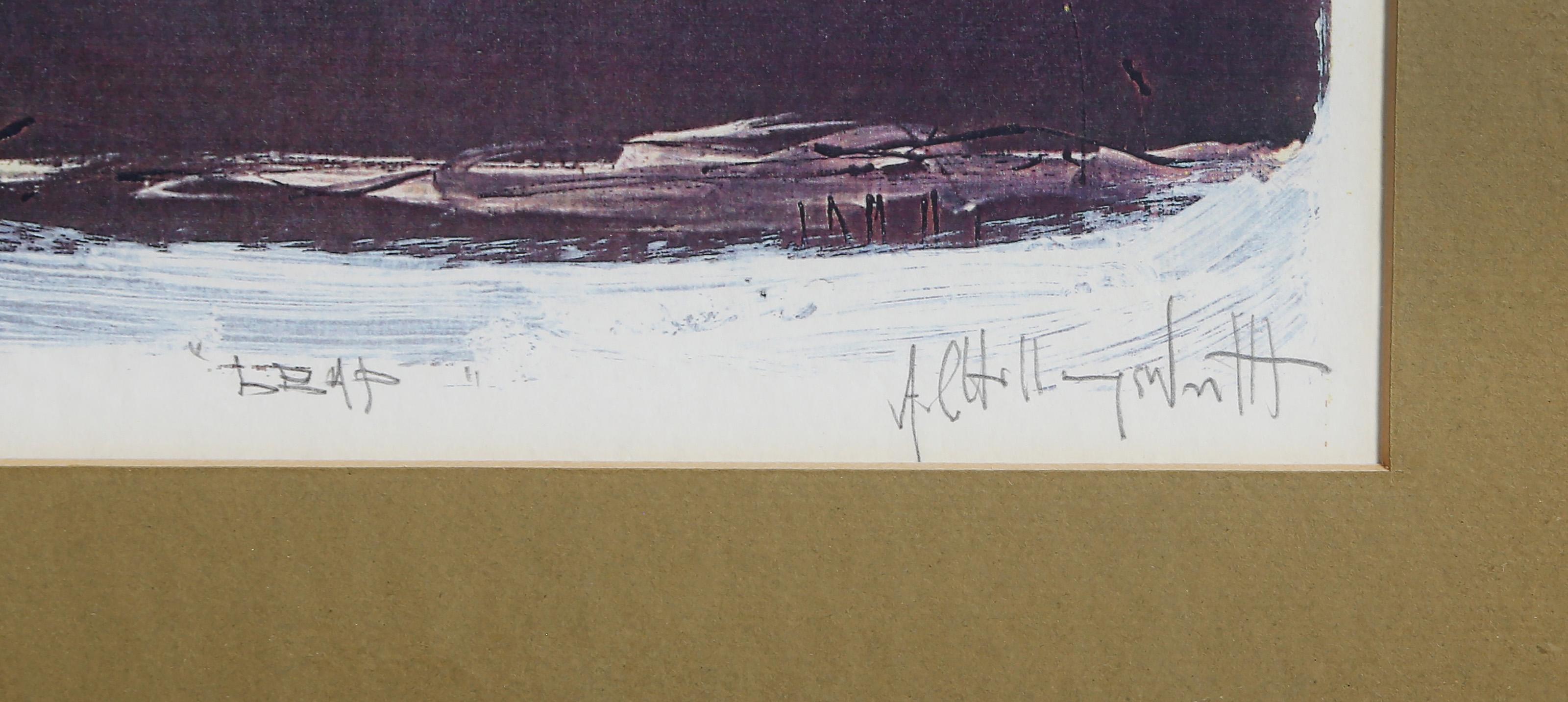 Salto, litografía moderna de Alvin Carl Hollingsworth - Figurative Print Marrón de Alvin C. Hollingsworth