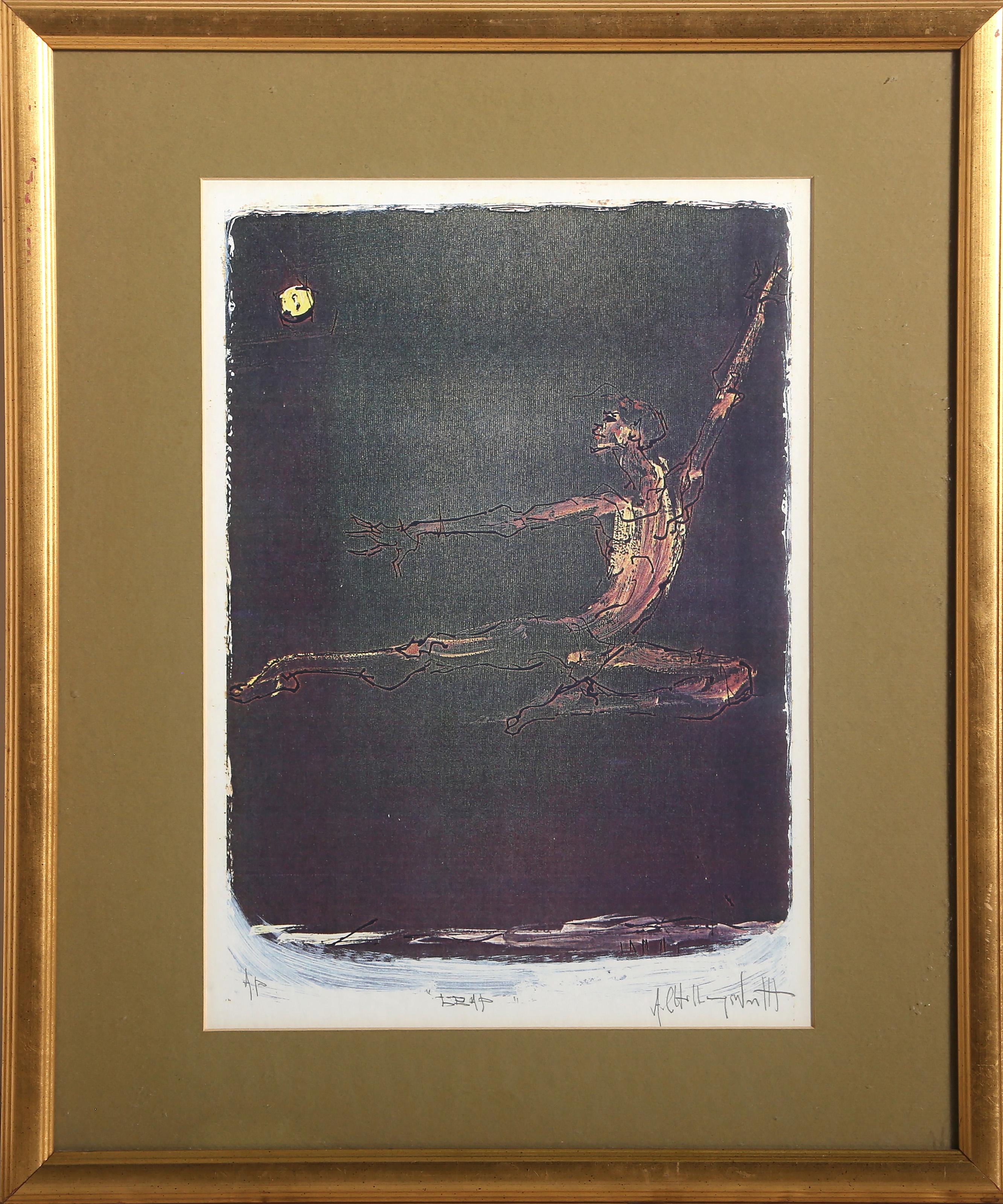 Figurative Print de Alvin C. Hollingsworth - Salto, litografía moderna de Alvin Carl Hollingsworth