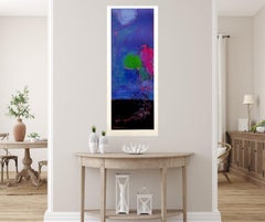 "Nocturne in Blues and Magentas" by Alvin Hollingsworth (Abstract, Lithograph)