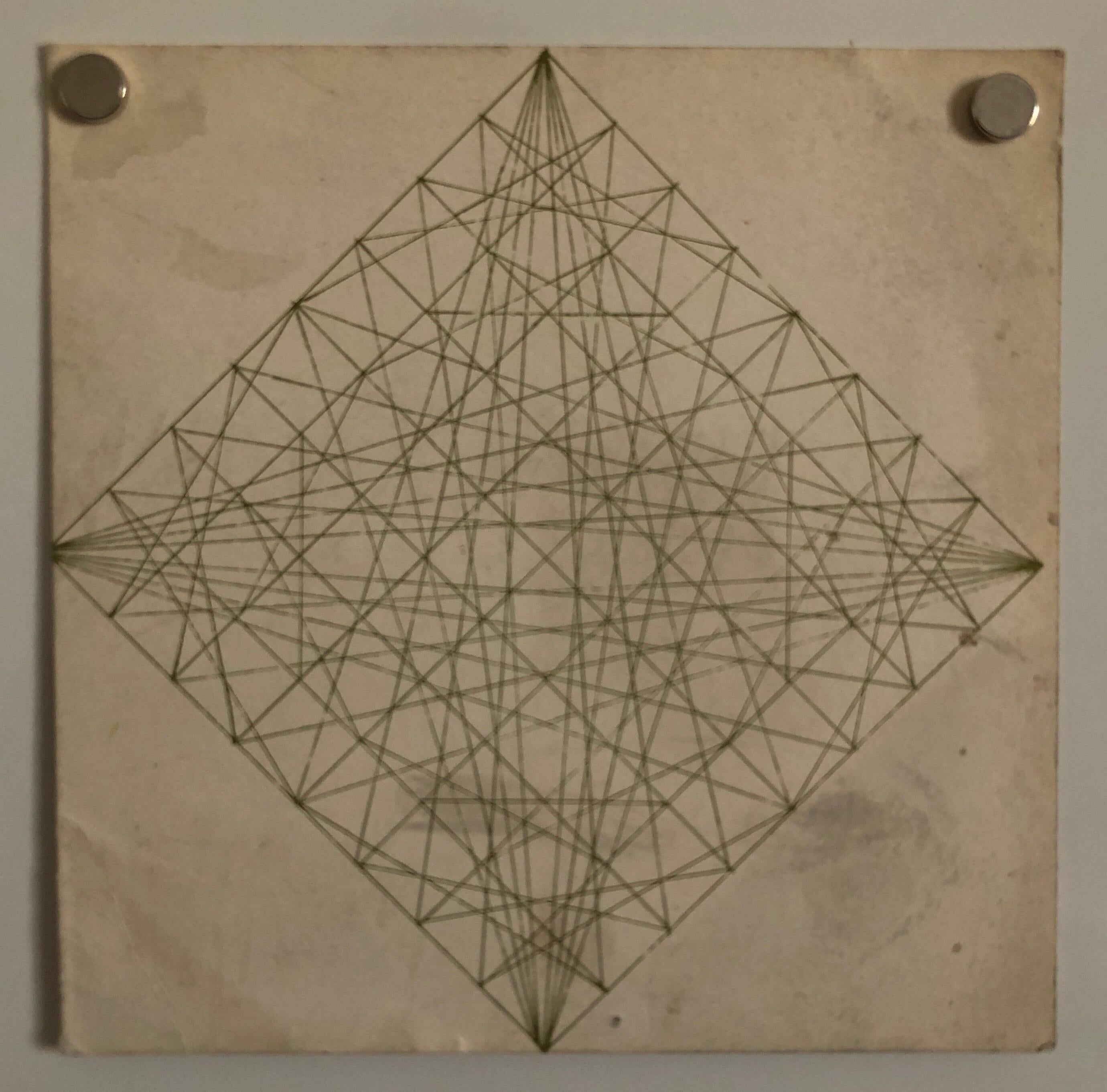 Al Dickstein New York school Abstract Geometric work. Il est arrivé avec une petite collection de ses œuvres, notamment des lettres et une carte signées, ainsi que quelques pièces monogrammées. Signé et inscrit par l'artiste.
 Exposée à la Stable