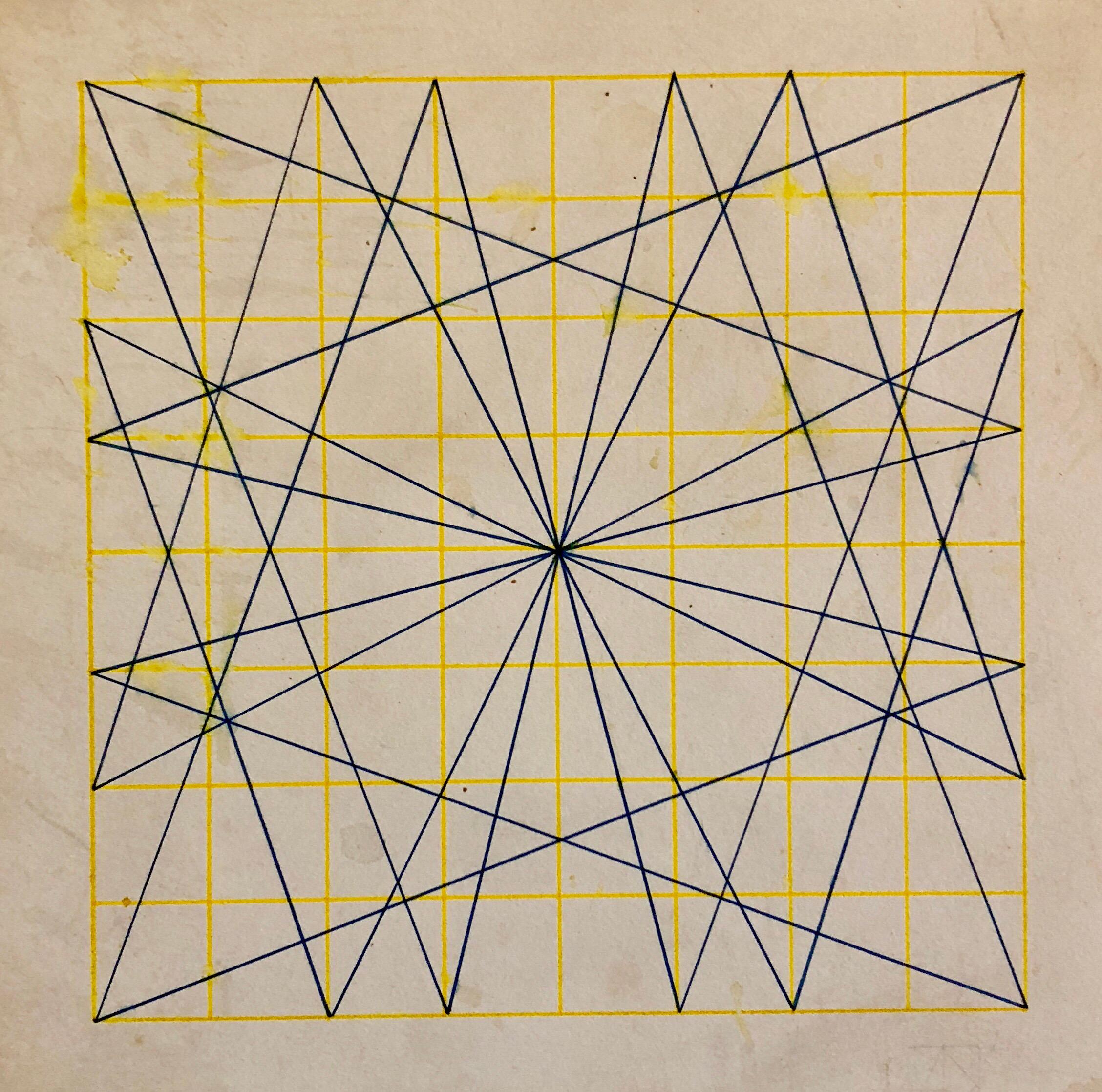 Abstract Painting Alvin Dickstein - Drawing expressionniste géométrique abstrait des années 1960, New York Stable Gallery, sans titre