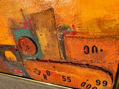 Africa - Collage Painting in Orange - African American Artist  - Spiral Group