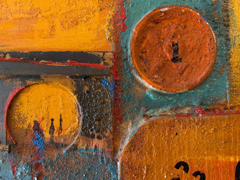 Alvin Hollingsworth Africa Collage Painting in Orange African