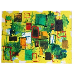 mid century abstract Original Oil painting on Canvas