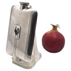 Alvin Sterling Silver & Enamel Flask in Art Deco Style from Early 20th Century