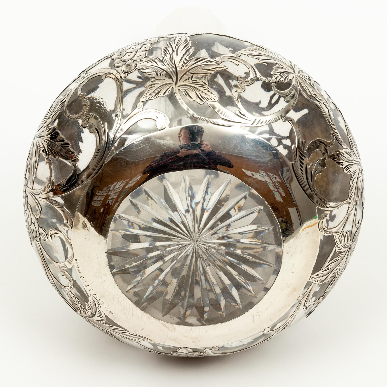 Alvin Sterling Silver Overlay Decanter In Good Condition In Stamford, CT