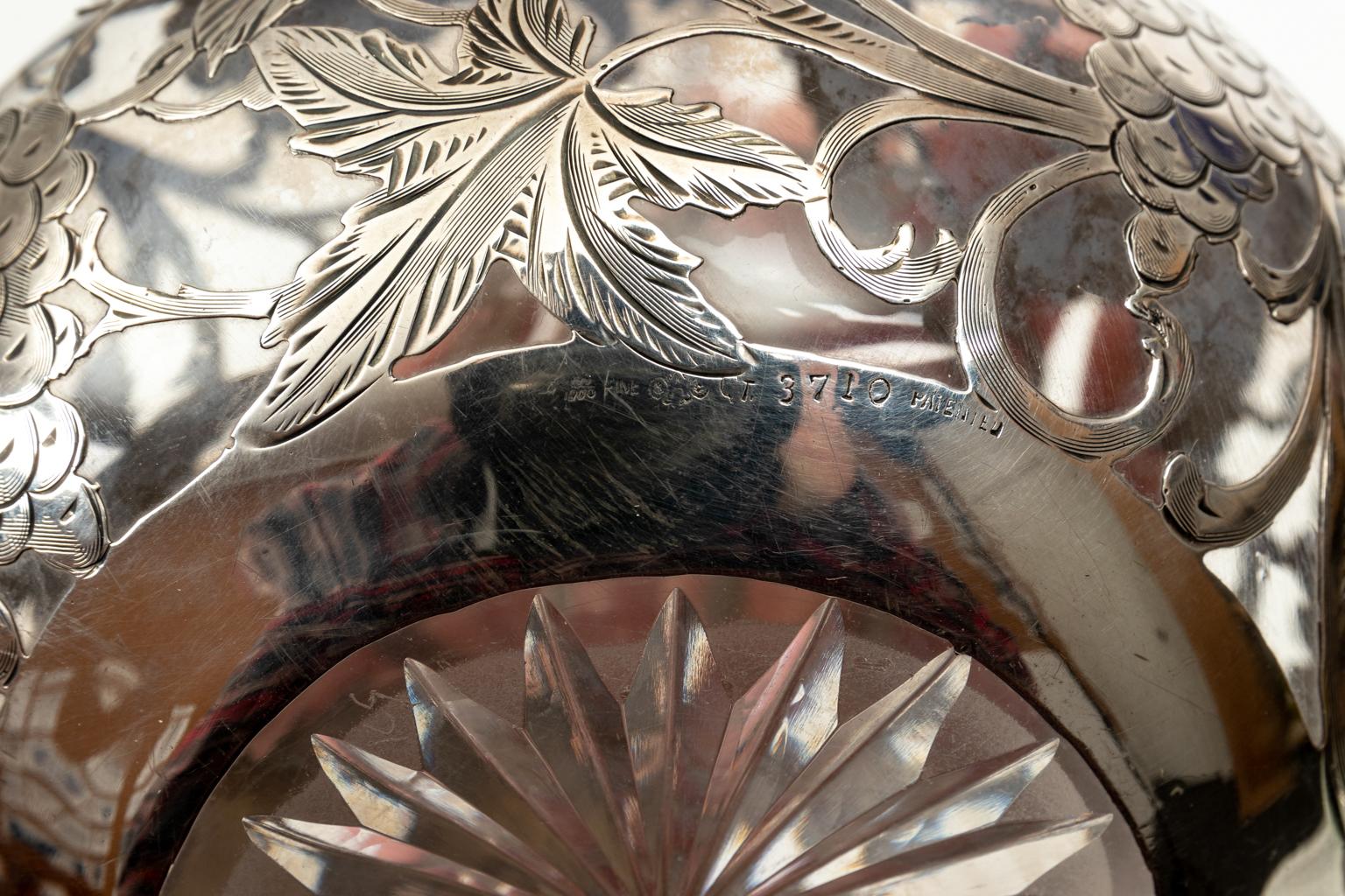 20th Century Alvin Sterling Silver Overlay Decanter