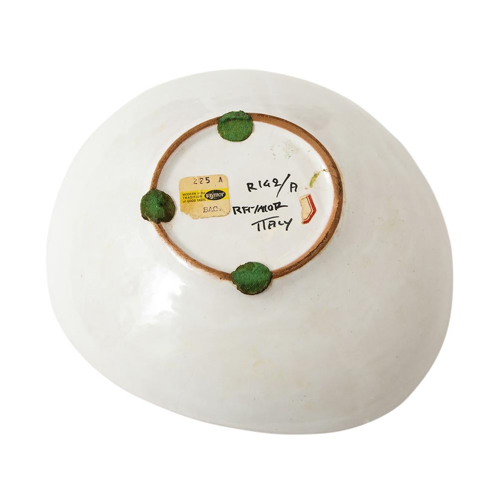 Alvino Bagni Ashtray, Ceramic, Stripes Blue, Yellow, White, Signed For Sale 8