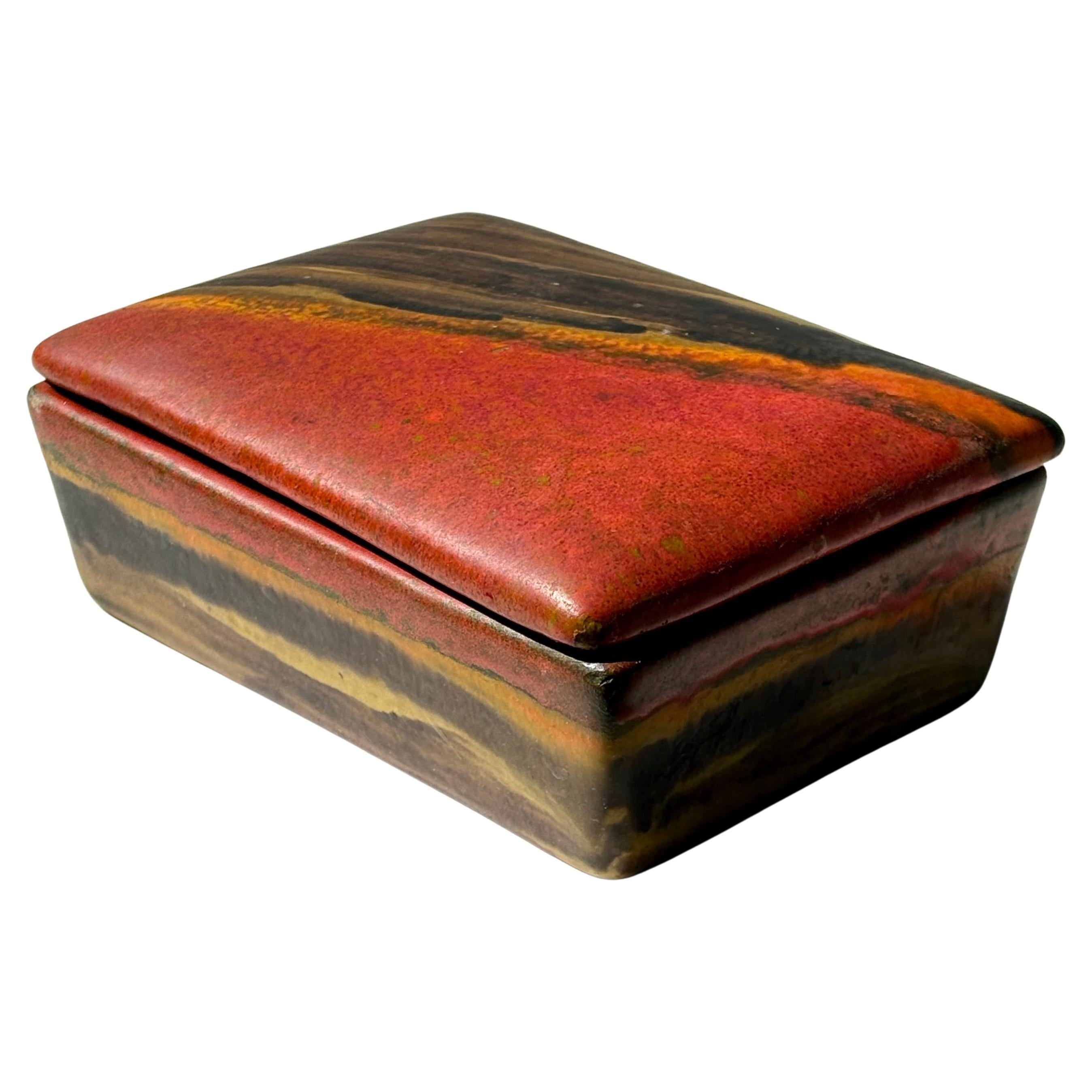 Alvino Bagni ceramic lidded box for Raymor , abstract design .