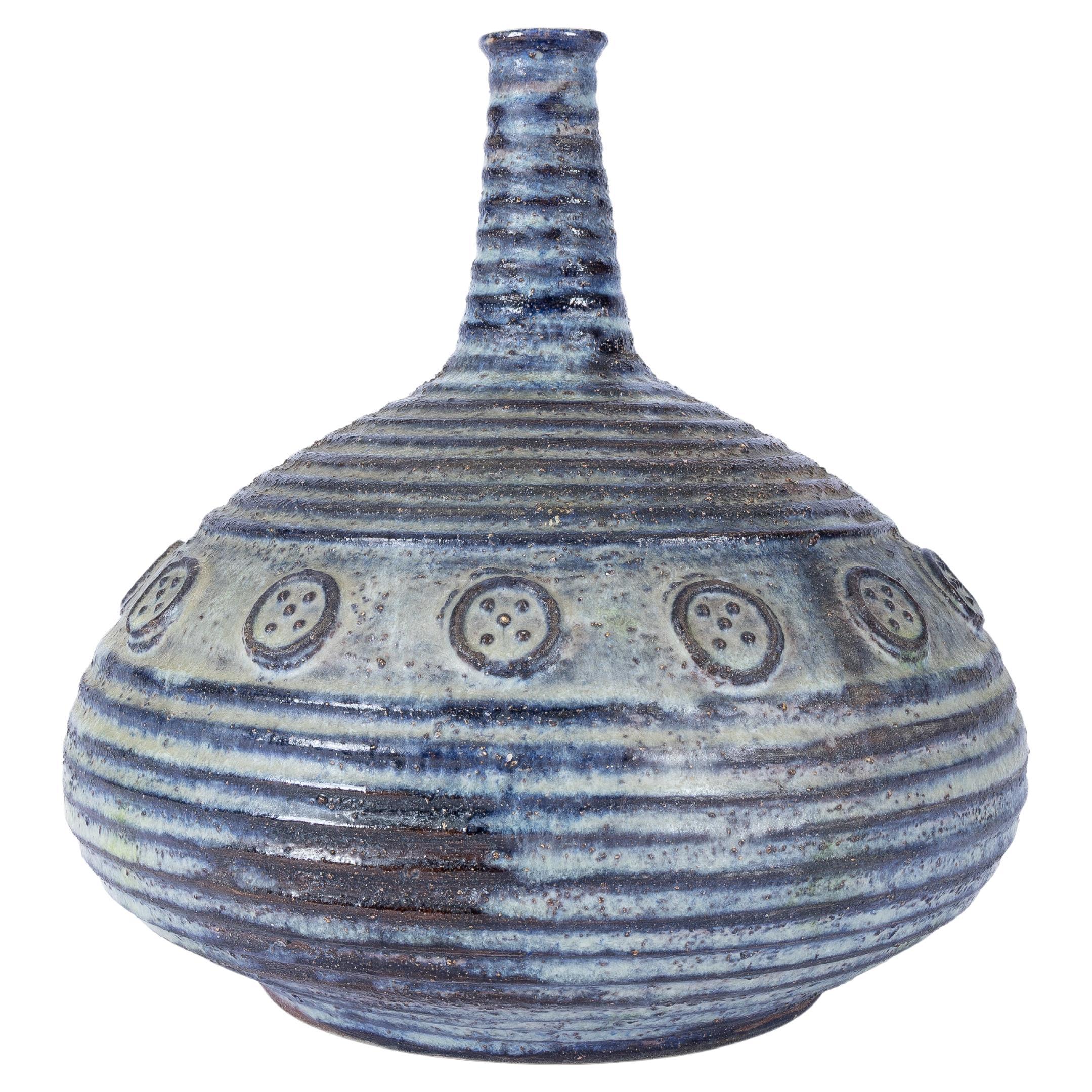Alvino Bagni, ceramic vase or bottle  Italy 1960's For Sale