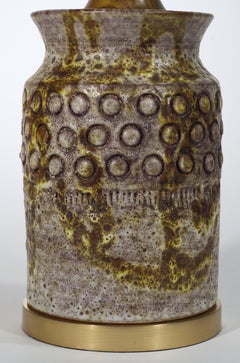 Alvino Bagni per Raymor Italia 1960 Lampada da tavolo per giardino marino Maiolica e noce