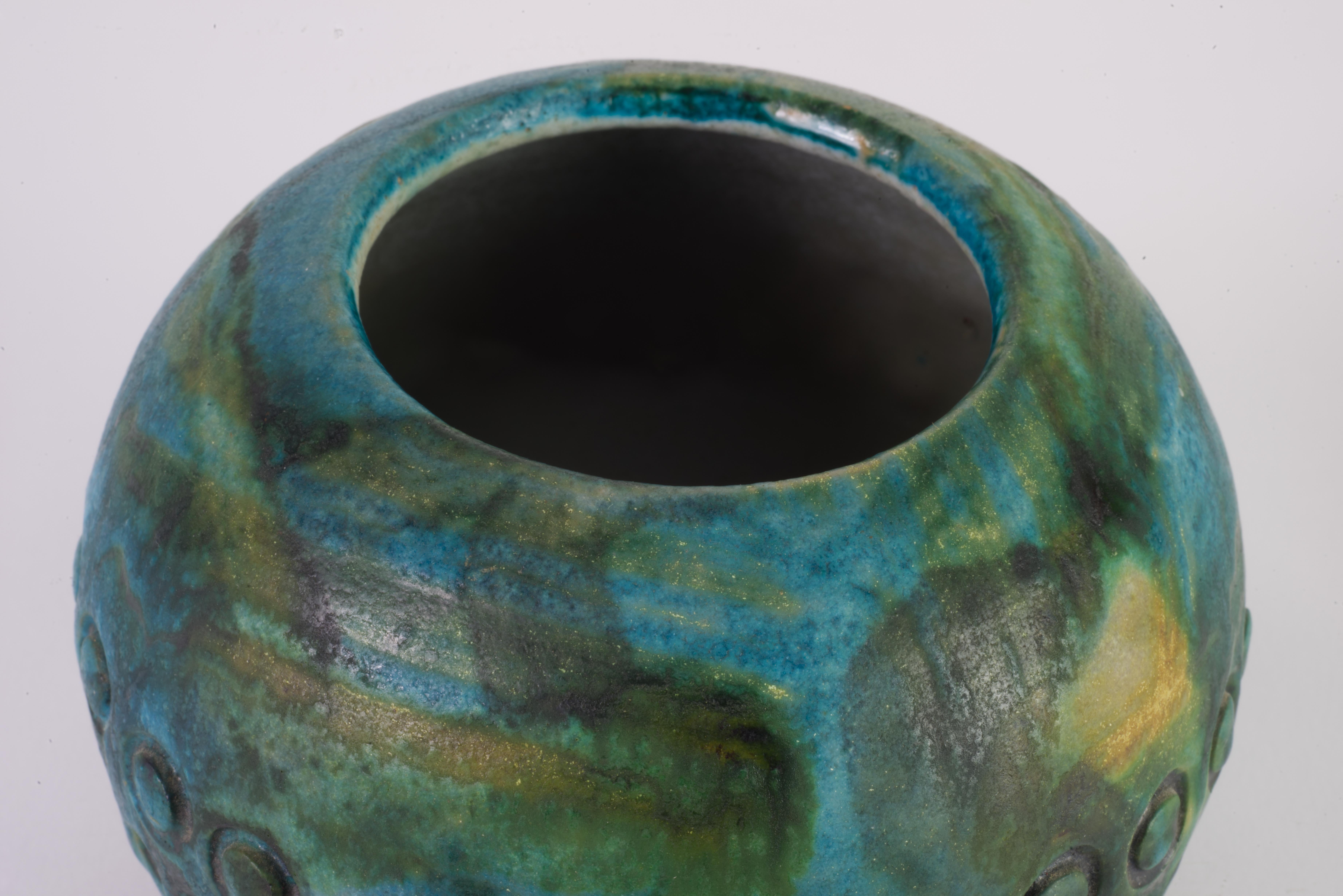Mid-Century Modern Alvino Bagni for Raymor Italy Sea Garden Vase Vessel Ceramic 1960s For Sale