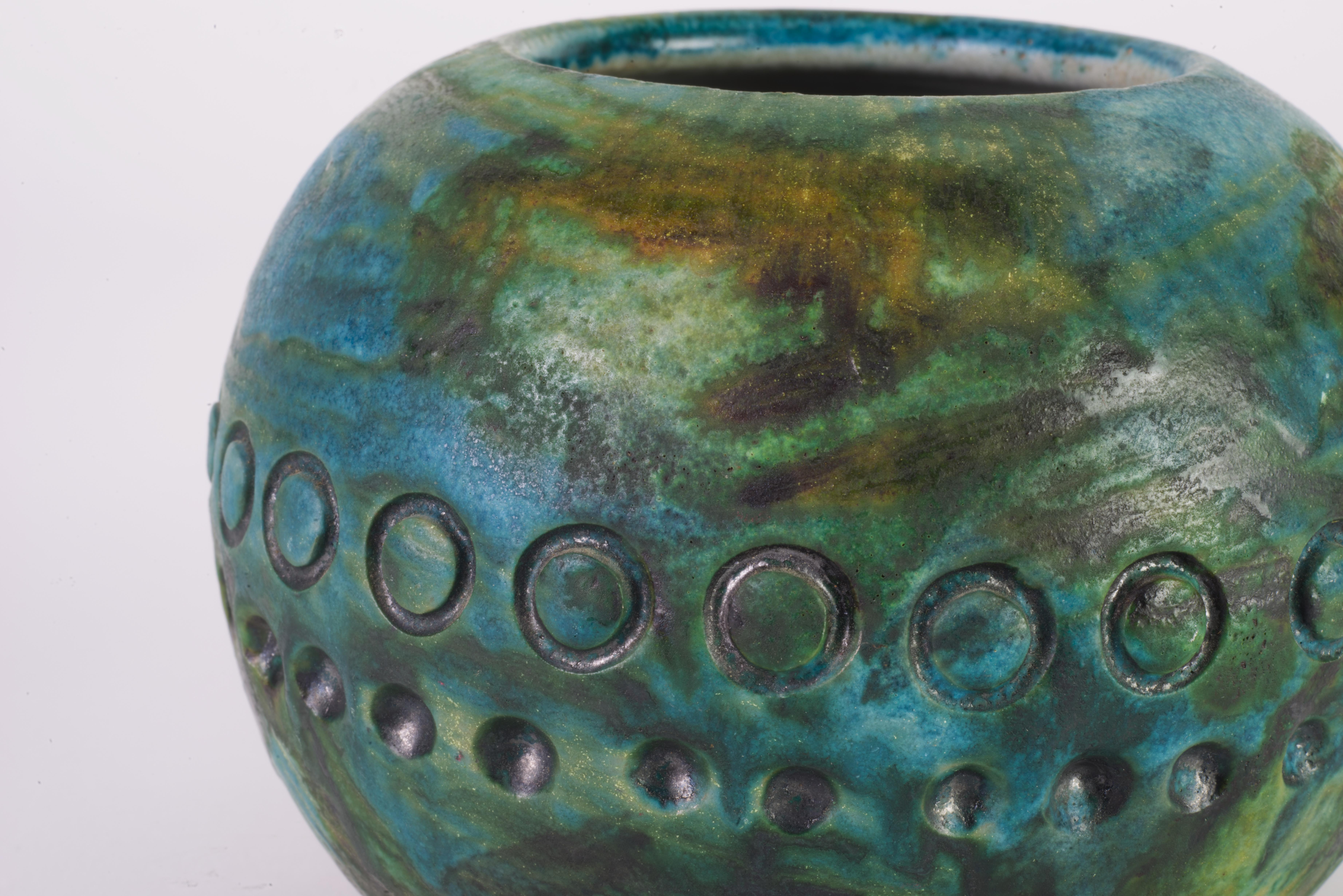 Alvino Bagni for Raymor Italy Sea Garden Vase Vessel Ceramic 1960s For Sale 2