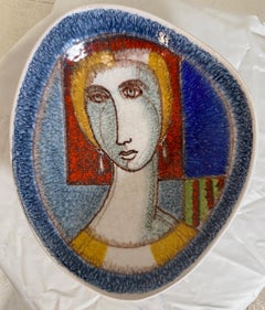 Alvino Bagni for Raymor Large Centerpiece Bowl Female Portrait