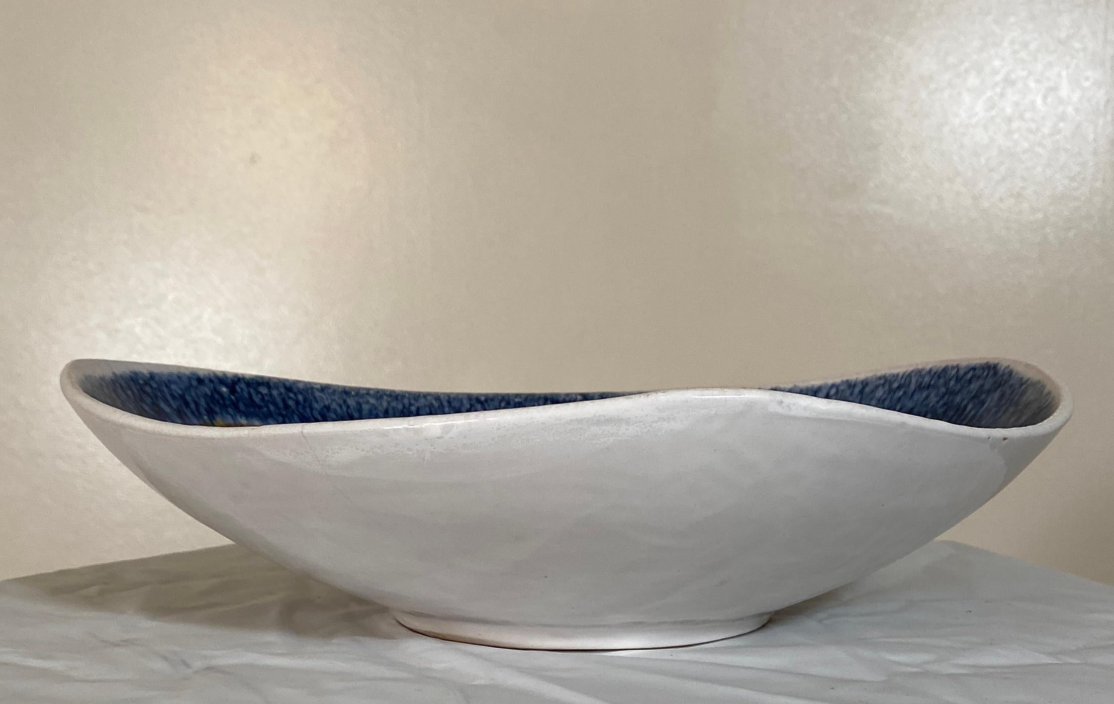 Italian Alvino Bagni for Raymor Large Centerpiece Bowl Female Portrait For Sale