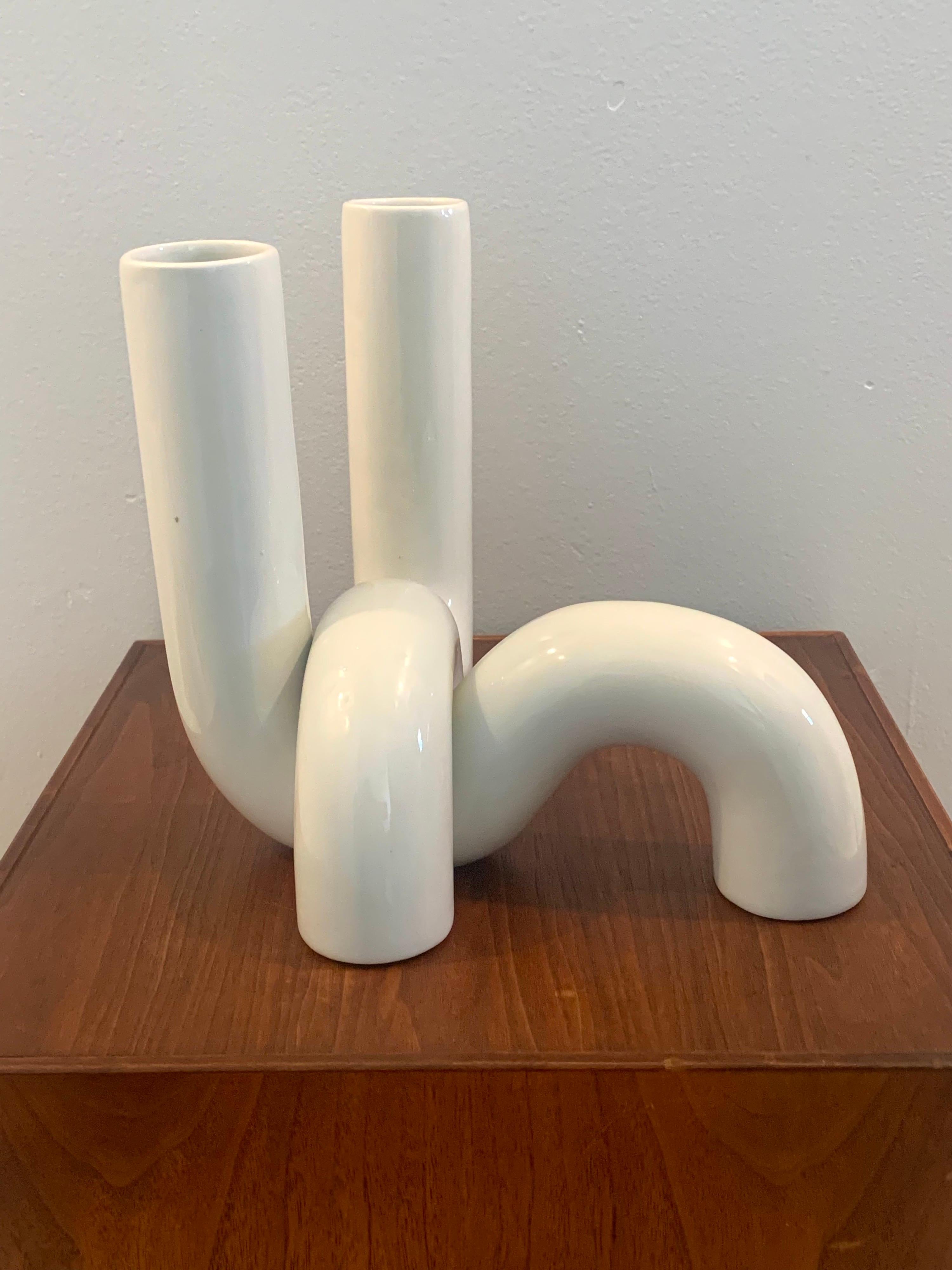 Ceramic Alvino Bagni for Raymor “Tubo” Vases, Pair
