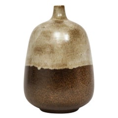 Vase von Alvino Bagni für Raymor, Keramik, braun, beige, Erdtöne, signiert.