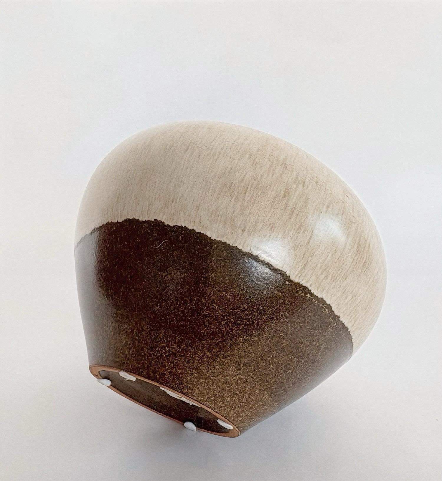 Vaso Alvino Bagni per Raymor, Ceramica, Marrone, Beige, Firmato in vendita 5