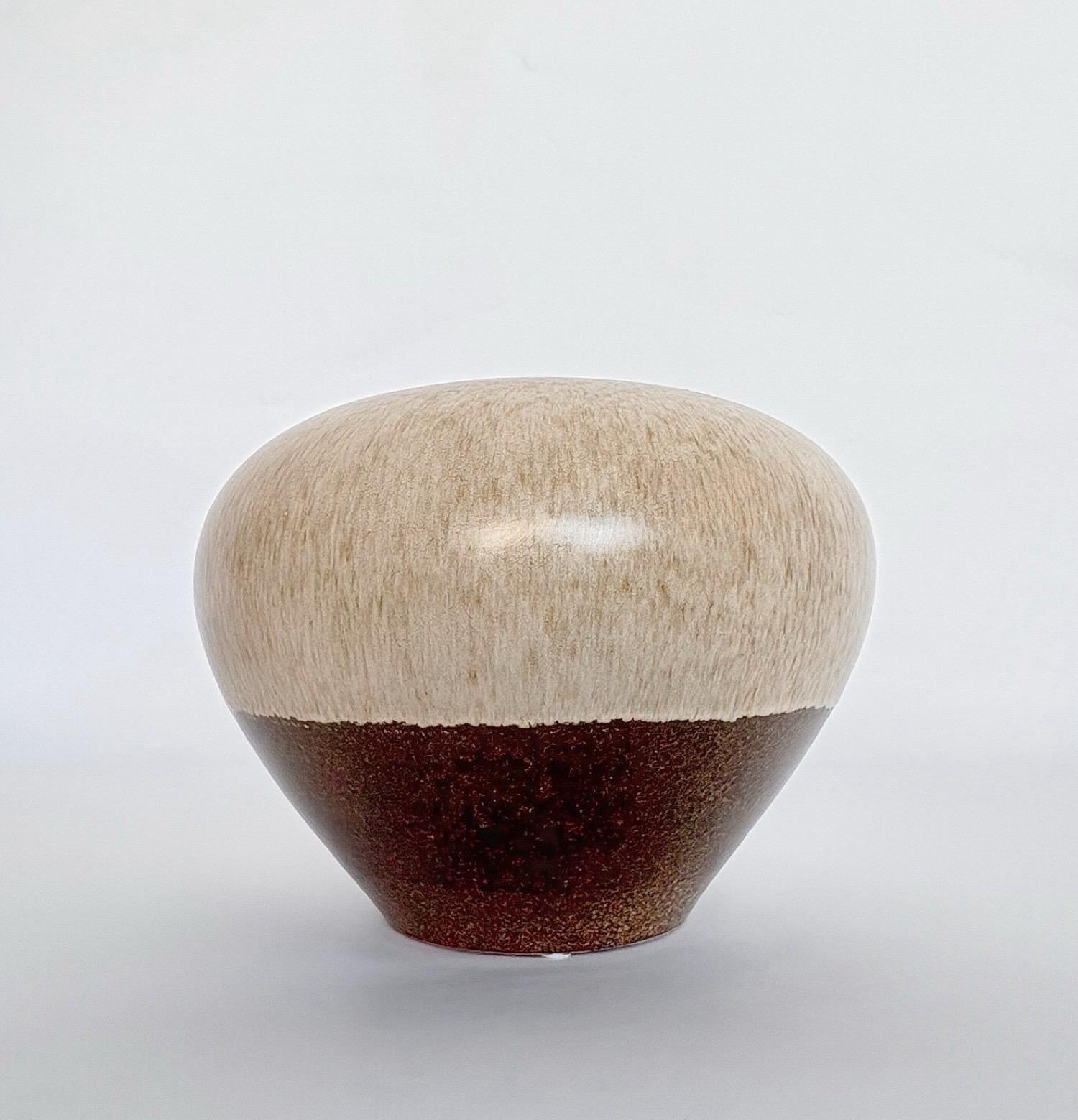 Vaso Alvino Bagni per Raymor, Ceramica, Marrone, Beige, Firmato in vendita 2