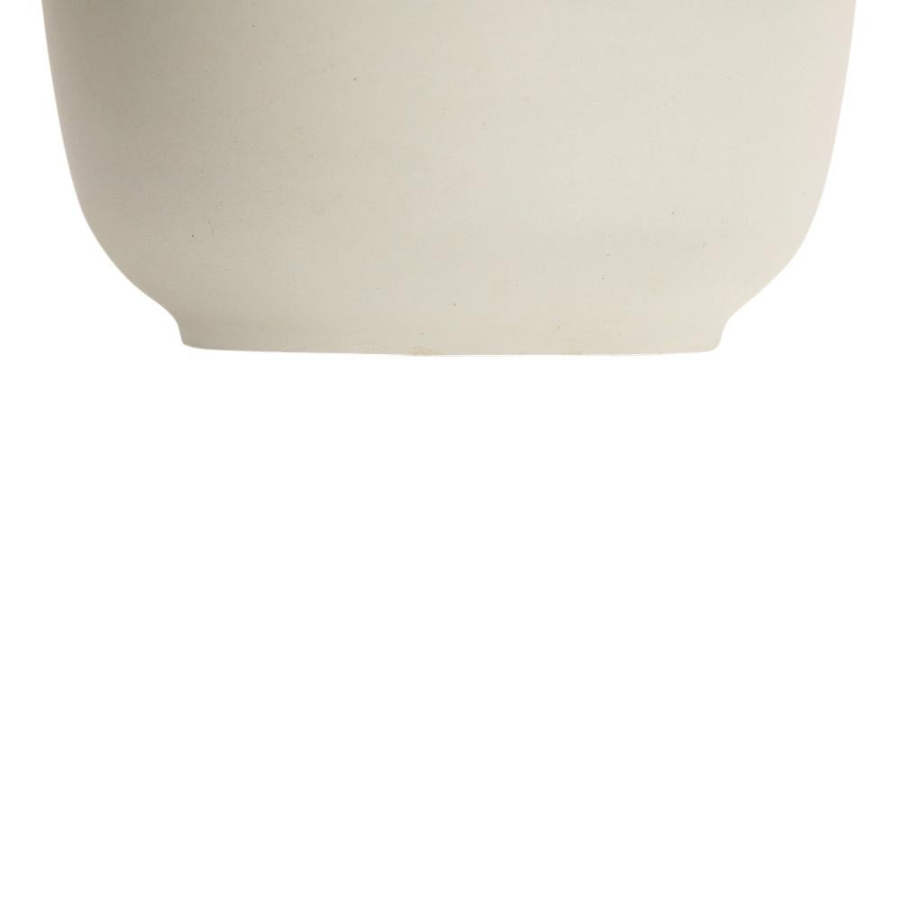 Vase en céramique Alvino Bagni pour Raymor, blanc, rayures, bleu, jaune, signé en vente 9
