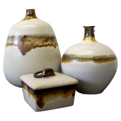Alvino Bagni Midcentury Earthtone Pottery Trio for Raymor