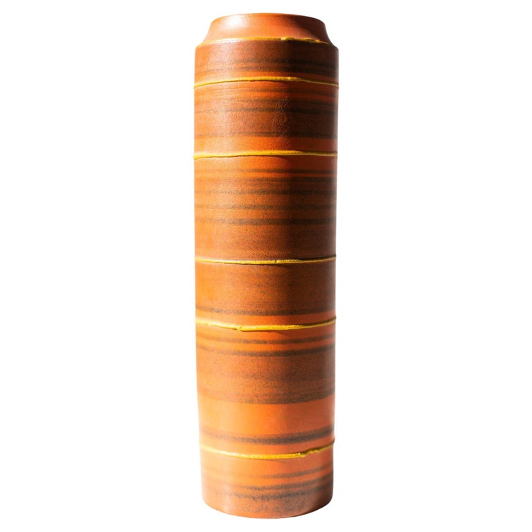 Alvino Bagni Orange Vase for Raymor For Sale