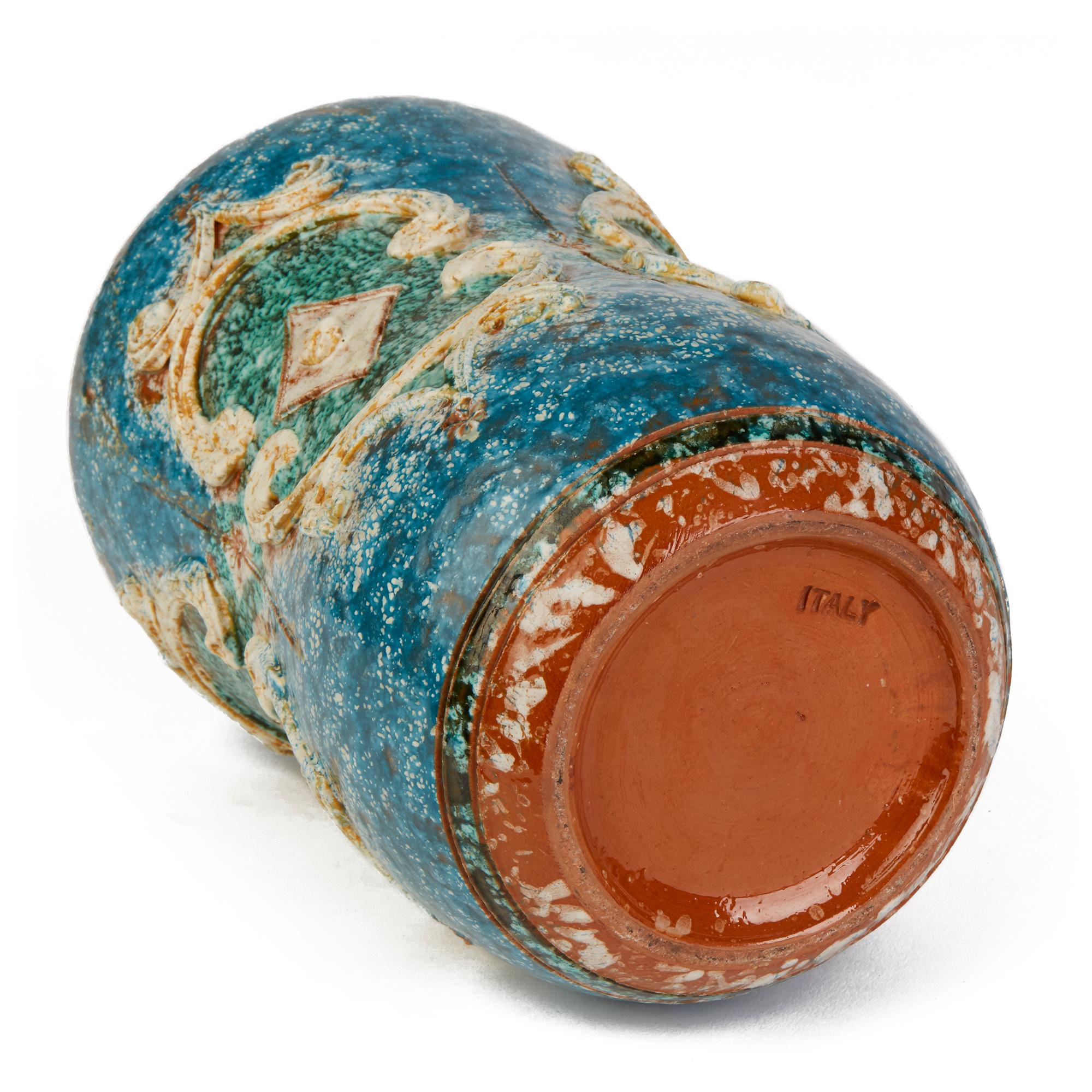 Alvino Bagni Raymor zugeschrieben ungewöhnliche Mitte des Jahrhunderts Italienisch Kunst Keramik Vase (Moderne der Mitte des Jahrhunderts) im Angebot