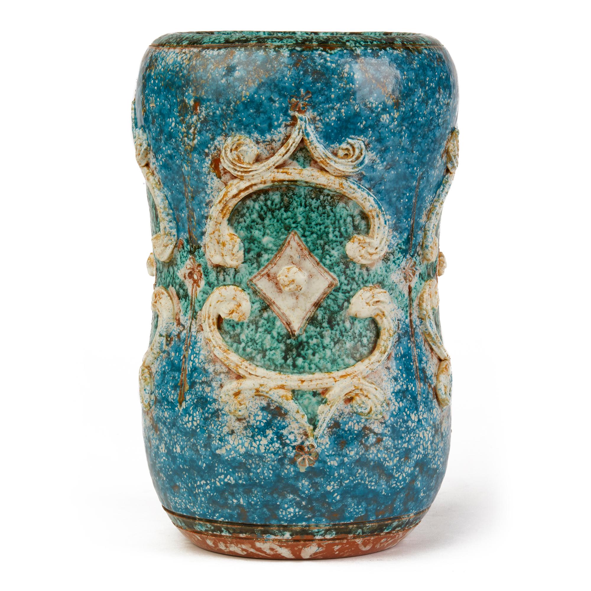 Alvino Bagni Raymor zugeschrieben ungewöhnliche Mitte des Jahrhunderts Italienisch Kunst Keramik Vase im Angebot 1