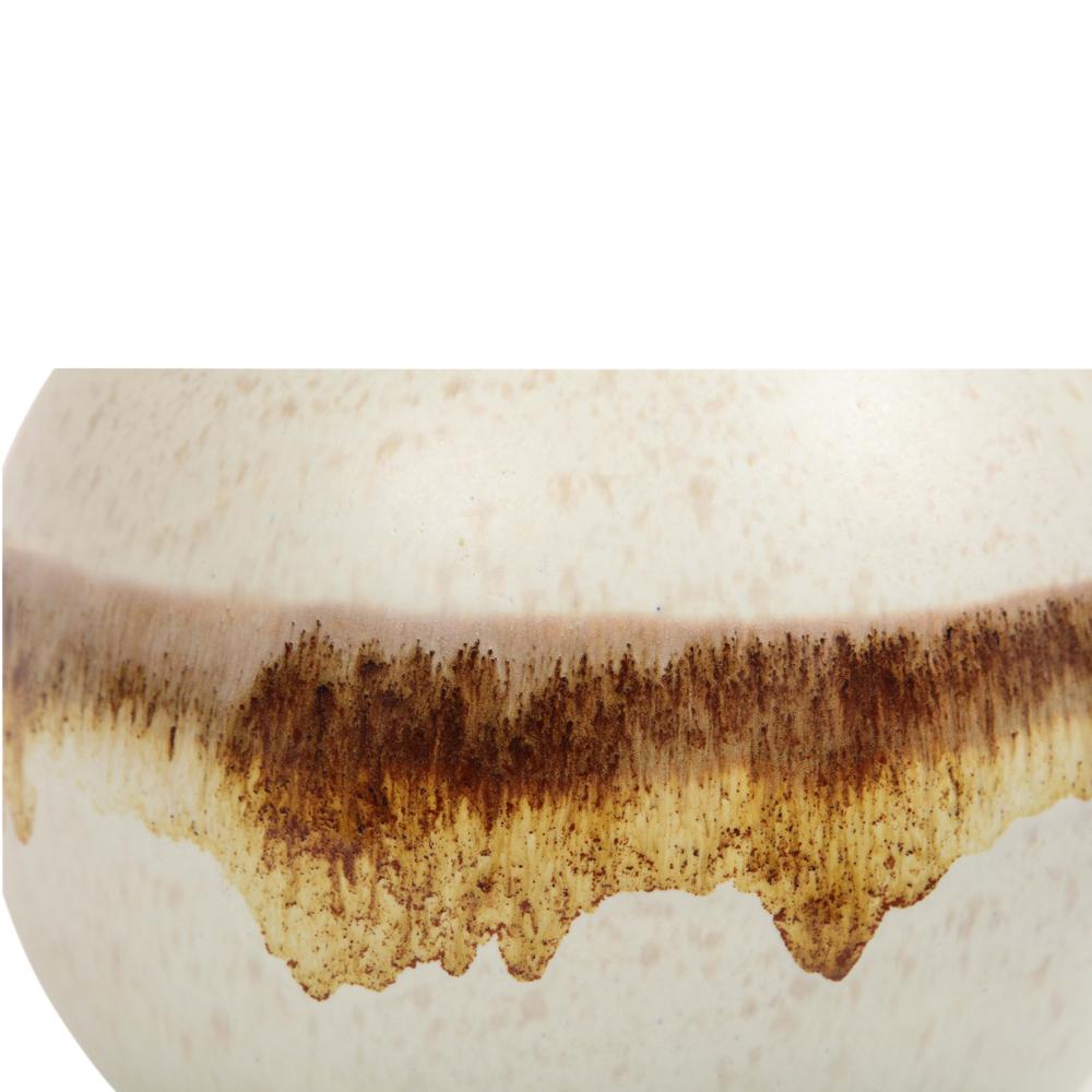 Alvino Bagni Raymor Vase, Spherical, White, Brown, Earth Tones, Signed For Sale 7