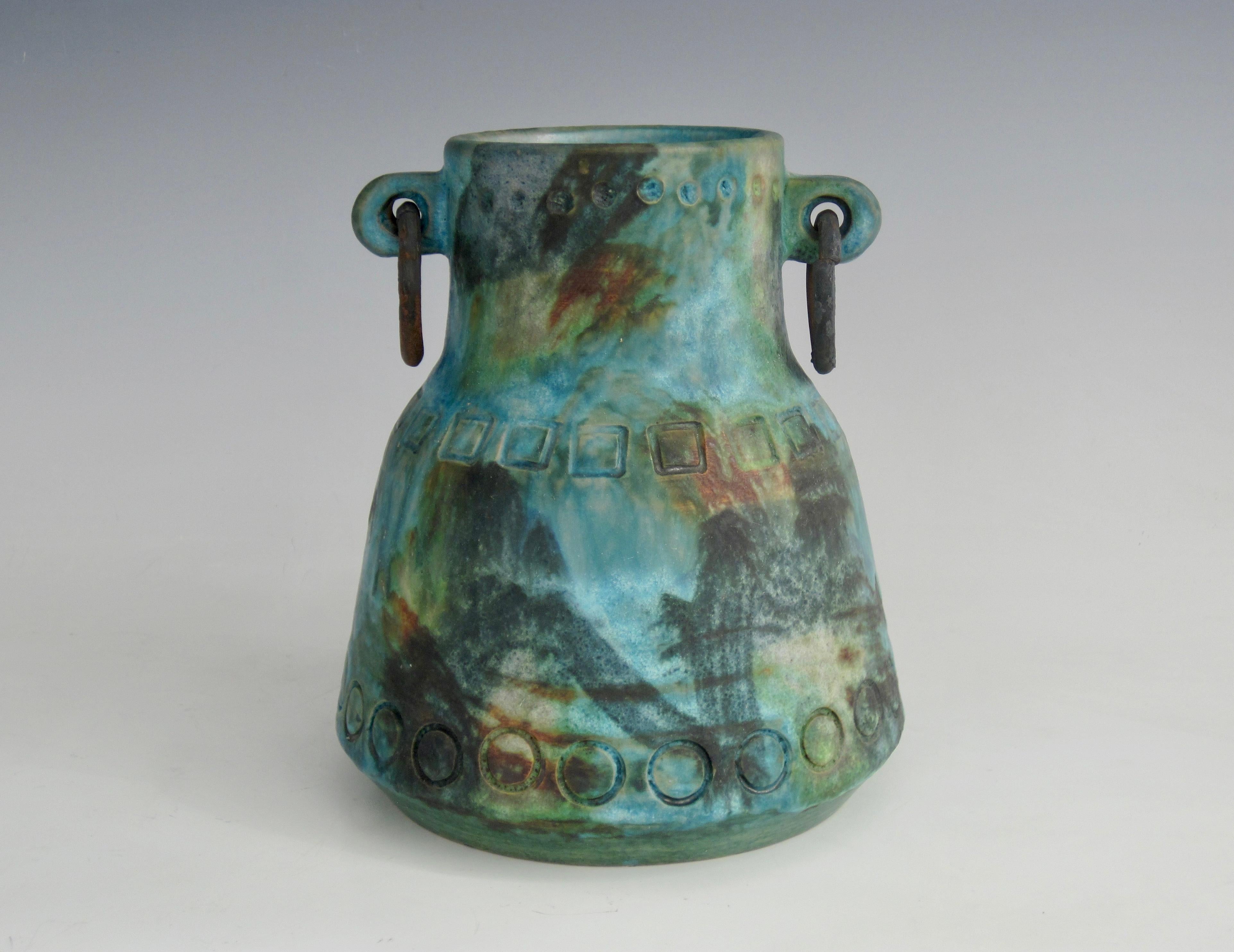 Vernissé Vase en poterie Alvino Bagni, Série Sea Garden, années 1960 en vente